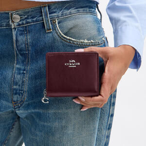 Coach Burgundy Snap Wallet Silver Hardware